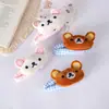 Pinzas para el pelo de Rilakkuma para otoño e invierno, pinzas de oso de peluche para niñas, pinzas dulces y versátiles para flequillo lateral en estilo japonés y coreano
