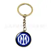 Fútbol-Temático Club de Fútbol Europeo Logo Gema del Tiempo Aleación Llavero Bolso Coche Llave Colgante