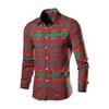 2025 Exportación Nueva Camisa Casual Multicolor para Hombre Flor Grande del Noreste Manga Larga Moda Delgada Solapa Camisa de Moda