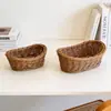 Cesta de frutas de imitación de ratán cesta de frutas de ratán cesta de almacenamiento de snacks para supermercado marco de exhibición de frutas y verduras de plástico tejido