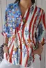 Camisa Feminina Europeia e Americana Moda Manga Três Quartos Impressão Digital 3D Venda Quente Fornecedor de Fábrica Moda Casual Multicor