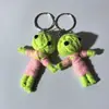 Colgante de Muñeco Vudú Divertido de Halloween Llavero de Figura de Bruja Tejida de Lana Decoración de Fiesta Adorno Colgante Pequeño