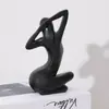 Transfronteiriça Nova Explosiva Preta Esticável Menina Arte Abstrata Sala de Estar Decoração Gabinete de TV Casa Simples Escultura de Resina