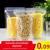 Saco autovedante de plástico Saco de embalagem transparente Lanches autônomos Saco de frutas secas de plástico Saco selado de chá com leite Saco selado de leite de soja