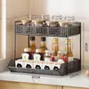 Estante de Almacenamiento de Escritorio, Organizador de Mesa, Portavasos, Portavasos de Agua, Estante para Tazas de Té, Estante Multicapa para Snacks de Encimera de Cocina