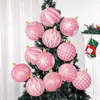 Decoración Popular Transfronteriza para Árbol de Navidad de Interior 12 Lollipops de Menta Rojos y Blancos Grandes y Lindos para la Punta del Árbol de Navidad
