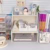 Prateleira de Mesa Elevada de Camada Dupla para Dormitório, Escritório, Cosméticos, Material de Escritório, Livros, Prateleira de Armazenamento e Organização, Removível