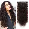 Mayorista Europeo y Americano de Pelucas Transfronterizas Set Largo de 6 Piezas Extensiones de Cabello con Clip de Onda de Agua Rizos Pequeños Piezas de Peluca 20 pulgadas