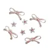 Zapatos con Agujeros DIY Charms para Zapatos Estrella Rosa Lazo Nueva Hebilla de Zapato Estrella de Pedrería Accesorios Decoraciones de Moda
