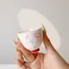 Caneca de Chá Doméstica Rosa Pintada à Mão Flor de Pessegueiro Conjunto de Chá Kung Fu Boca de Flor Caneca de Degustação Copo Individual Pessoal Copo do Mestre