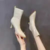 Botines de tacón de aguja de punta fina retro estilo francés para mujer, nueva colección otoño/invierno 2026, versátiles y estilizan