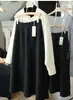 Elegante Falda de Lana Versátil Estilo Hepburn Engrosada Cálida de Cintura Alta Línea A Longitud Media Falda de Lana Tipo Paraguas para Mujer en Otoño e Invierno