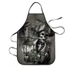 Delantal Impermeable Transfronterizo Amazon Personalizado Creativo Calavera de Diablo Estampado Delantal Anti-Manchas para Barbacoa al Aire Libre