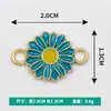 Versão Coreana Transfronteiriça Brincos Pingente de Girassol Duplo Pendurado Liga Gota de Óleo Colar Pulseira Joias Acessórios DIY Pingente Pequeno