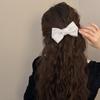 Accesorios para el cabello de otoño e invierno estilo coreano, modernos, elegantes, combinables, tela de gamuza suave y glutinosa, color sólido, pasador de lazo, pinza de resorte, pinza superior
