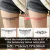 Dopamina Estilo INS Encaje Termocrómico Colorido Pegatina de Tatuaje Anillo para Pierna Parte Baja de la Espalda Muslo Temperatura Corporal Abdomen Decoración que Cambia de Color