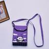 Bolso para teléfono móvil de estilo coreano con diseño de panda pequeño, bandolera de punto, bolso de mano con solapa, bolso informal para salir