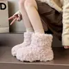 Nuevas botas de pelo de oso para el invierno 2026, zapatos de invierno de moda y tendencia para exteriores, populares botas de nieve de lana de cordero de celebridad de internet