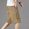 Calças Cropped 100% Algodão Shorts de Verão para Uso ao Ar Livre, Venda Direta do Fabricante, Populares Calções Casuais de Perna Reta para Trabalho para Meia-Idade