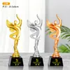 Trofeo de Danza Metálico para Niños Hecho a Medida para Danza Latina, Street Dance, Ballet y Campeón de Concurso de Danza Infantil Medalla de Cristal