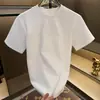 Nueva camiseta casual de manga corta para hombre, de moda, resistente, con cuello redondo y letras en relieve, top elegante
