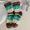 Nuevos Calcetines de Coral Fleece para Mujer de Otoño e Invierno, Calcetines para el Suelo, Engrosados y Cálidos para el Invierno, Calcetines para el Hogar y Maternidad, Calcetines Zhuji, Transfronterizos