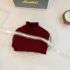 Suéter de base para meninas Outono e inverno Novo suéter de malha para bebês Estilo ocidental Borda Eaglear Gola média Estilo coreano Top interno infantil