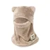 Gorro Cálido de Invierno para Ciclismo al Aire Libre para Hombre con Forro de Felpa, Cortavientos, Resistente al Frío, Engrosado, con Polaina para el Cuello Integrada, Gorro de Felpa con Capucha para Mujer