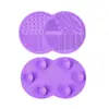Esponja de Silicone Popular Dupla Face com Ventosa para Limpeza, Esponja Limpadora de Pincéis de Maquiagem, Ferramenta de Beleza