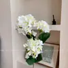 Flor artificial sensación 3D 3 horquillas hortensia guía de boda fondo decoración del hogar película de flor artificial accesorios para sesión de fotos de ramo
