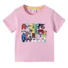 2023 Nueva camiseta de manga corta de verano para niños, estilo coreano, para niños y niñas, de algodón, de media manga.