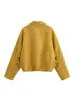 Comercio Exterior Transfronterizo Spot 2025 Estilo Europeo y Americano Chaqueta de Solapa de Gamuza Color Jengibre Nueva para Otoño e Invierno para Mujer