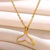 Amazon Transfronterizo Caracola Pequeña Acero Inoxidable Concha Collar Colgante Estrella de Mar Collar Estilo Europeo y Americano Estilo Vacaciones Oceánicas
