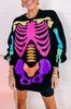 Sudadera con Cuello Redondo Estampado Digital de Calavera Humana Estilo Halloween Pullover Estación Independiente Venta al por Mayor Ropa para Mujer