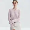 Artístico y suave~75% Cachemira + 25% Seda de Morera Tejido Hueco Cárdigan para Mujer Ropa Exterior Francesa Exquisita Suéter Femenino