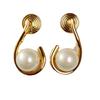 Mori Pearl Mosquito Incense Plate Ear Clip Light Luxo Nicho Design High-end Elegante All-match Geométrico Ear-less Brincos Femininos