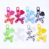 Dulce llavero de perro globo con textura de gelatina, accesorio con forma de corazón, decoración simple y versátil para bolsas de uso diario