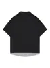 Camiseta a Rayas Patchwork Falsa de Dos Piezas con Cuello en V de Manga Corta, Marca de Tendencia Retro Americana para Hombres y Mujeres, Nuevo Estilo de Verano Holgado Top de Media Manga