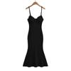 Vestido sexy de encaje con tirantes y cola de pez para chica caliente pura para mujer 2024 Nuevo vestido sexy con cuello en V y almohadilla en el pecho