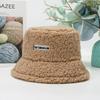Inverno novo versão coreana de touca de lã de cordeiro, touca quente para exterior, moda ins, topo plano, touca vermelha da internet, touca de pescador, mulheres atacado