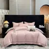 Conjunto de Roupa de Cama de Quatro Peças 100% Algodão de Fibra Longa para Casa, Pousadas e Hotéis, Não Desbota, Tingimento Reativo, Luxo Leve, Lavável à Máquina