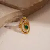 Anillo de Luz Ovalado Irregular de Acero Inoxidable Lujo Gama Alta Nicho Exagerado Anillo Joyería de Mano Transfronteriza Europea y Americana Venta al por Mayor