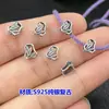Prata Esterlina S925 Folha de Bambu Pingente Pequeno Retro Antigo DIY Corda Trançada à Mão Colar Cordão Acessórios Seiko Fivela de Conexão