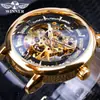 Ganador Moda Casual Masculina Estilo Europeo y Americano Hueco Movimiento Mecánico Automático Reloj Mecánico Venta al por Mayor Disponible