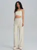 2026 Nuevos Pantalones de Yoga Fitness Rectos Elásticos de Secado Rápido Primavera/Verano Sueltos de Pierna Ancha Pantalones Largos de Piso Pantalones Deportivos para Correr para Mujer
