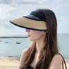 Chapéu de Sol Protetor Solar para Mulheres no Verão, Anti-UV, Aba Larga, Envolvente para Ciclismo ao Ar Livre, Top Vazio que Não Gira, Chapéu de Sol
