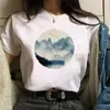 Camisetas Gráficas para Mujer Maycaur Bosque Montaña Casual Cuello Redondo