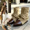 Botas vaqueras western con empalme y aumento de altura interior, botines de punta para mujer, Nuevas botas Martin Knight adelgazantes Otoño/Invierno 2026