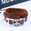 Pulseras Tejidas de Cuero de Vaca Populares de Estilo Europeo y Americano Venta Caliente Fuente de Suministro para Comercio Electrónico Transfronterizo Joyería Unisex Pulseras de Cuero Genuino