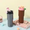 Taza aislada de acero inoxidable 316 muy elegante, gran capacidad, portátil con asa, taza para beber de doble uso, taza de coche de moda para exteriores